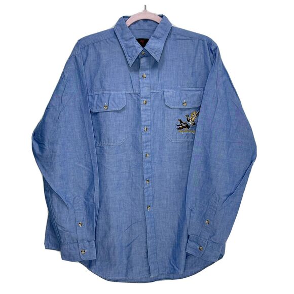 VTG ABERCROMBIE & FITCH Button WORK Hunt SHIRT EMBROIDERED DUCKS Mallards - Picture 1 of 8